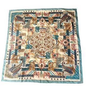 Tilla Womens Multicolor Paisley Floral Print Square Silk Scarf
